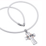 Крест подвеска на каучуковом шнурке и серебром Zancan EXC 207 B Крест подвеска на каучуковом шнурке и серебром Zancan EXC 207 B