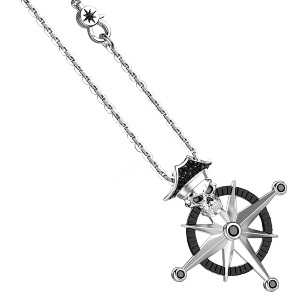 Колье подвеска  из серебра череп Zancan EXC 521