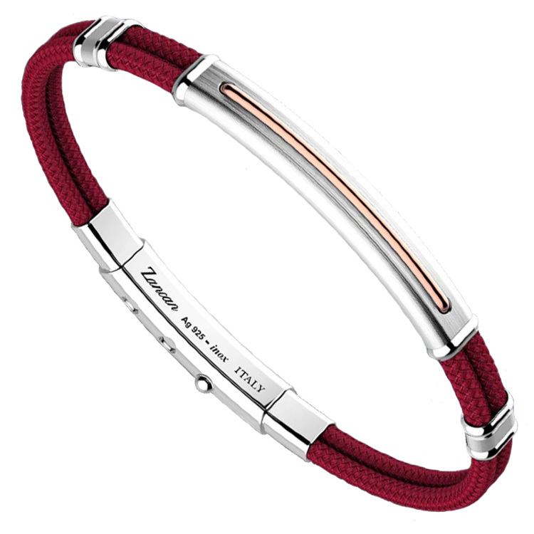 Браслет мужской из кевлара с вставками золота Zancan EXB 758 RB