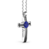 Крест подвеска серебро с лазуритом  Zancan EXC 623 L
