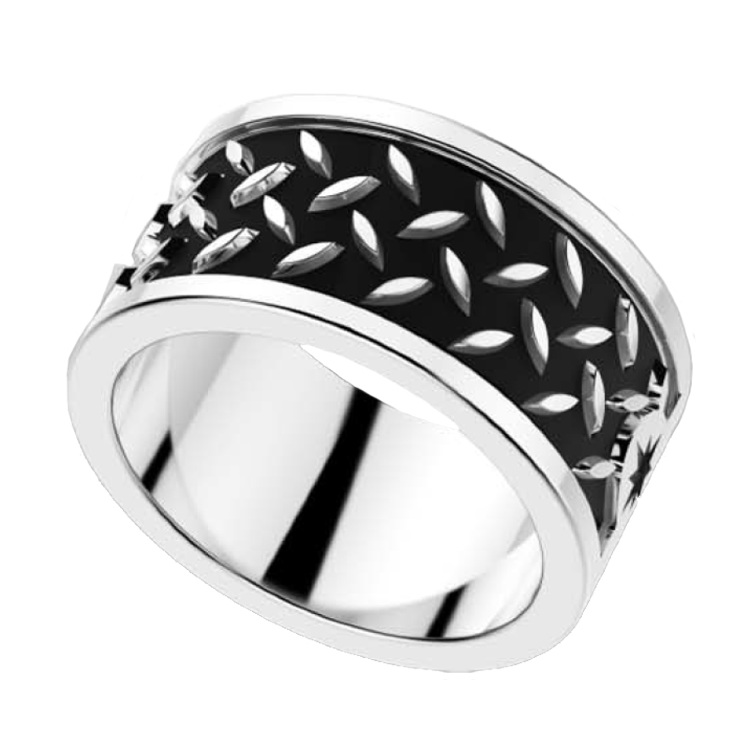 Кольцо мужское  из серебра  Zancan EXA 089
