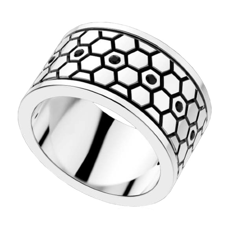 Кольцо мужское  из серебра  Zancan EXA 091