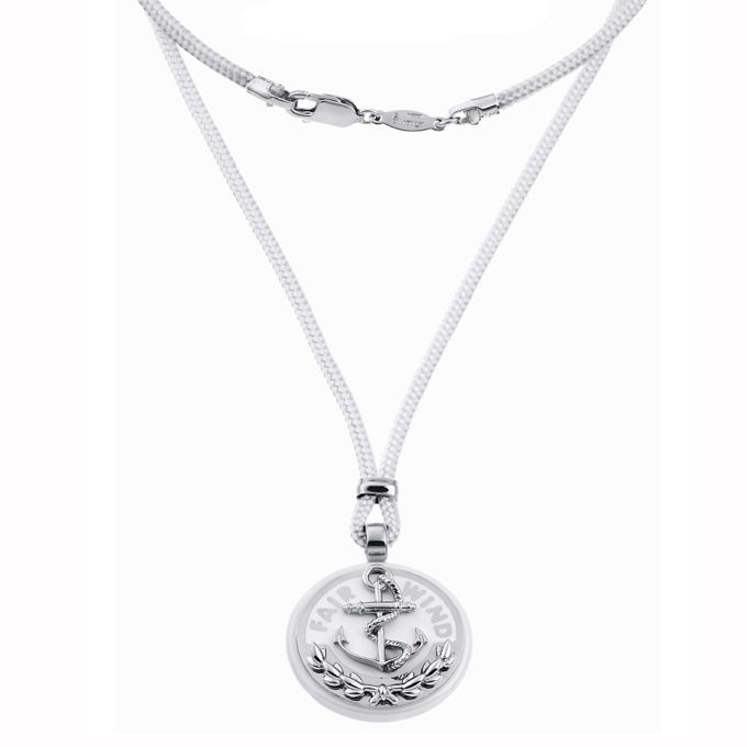 Кулон-подвеска мужская из серебра на кевларовом шнурке Zancan EXС 434 BI