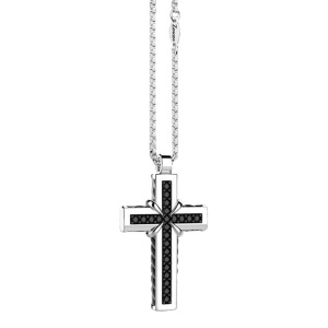 Колье крест из серебра  Zancan EXC 479