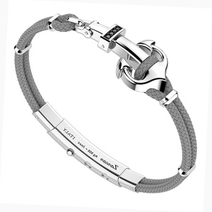 Браслет с якорем из серебра и кевлара  Zancan EXB 623 Gr