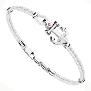 Браслет с якорем из серебра и кевлара  Zancan EXB 619 BI